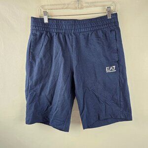 Emporio Armani Ea7 Shorts Mens Medium Blue Casual Elastic Waist Drawstring Logo
